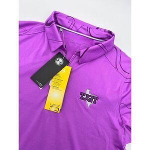NWT Womens Sz L Purple Under Armour Heat Gear 1/4 Zip Golf Pullover Short Sleeve
